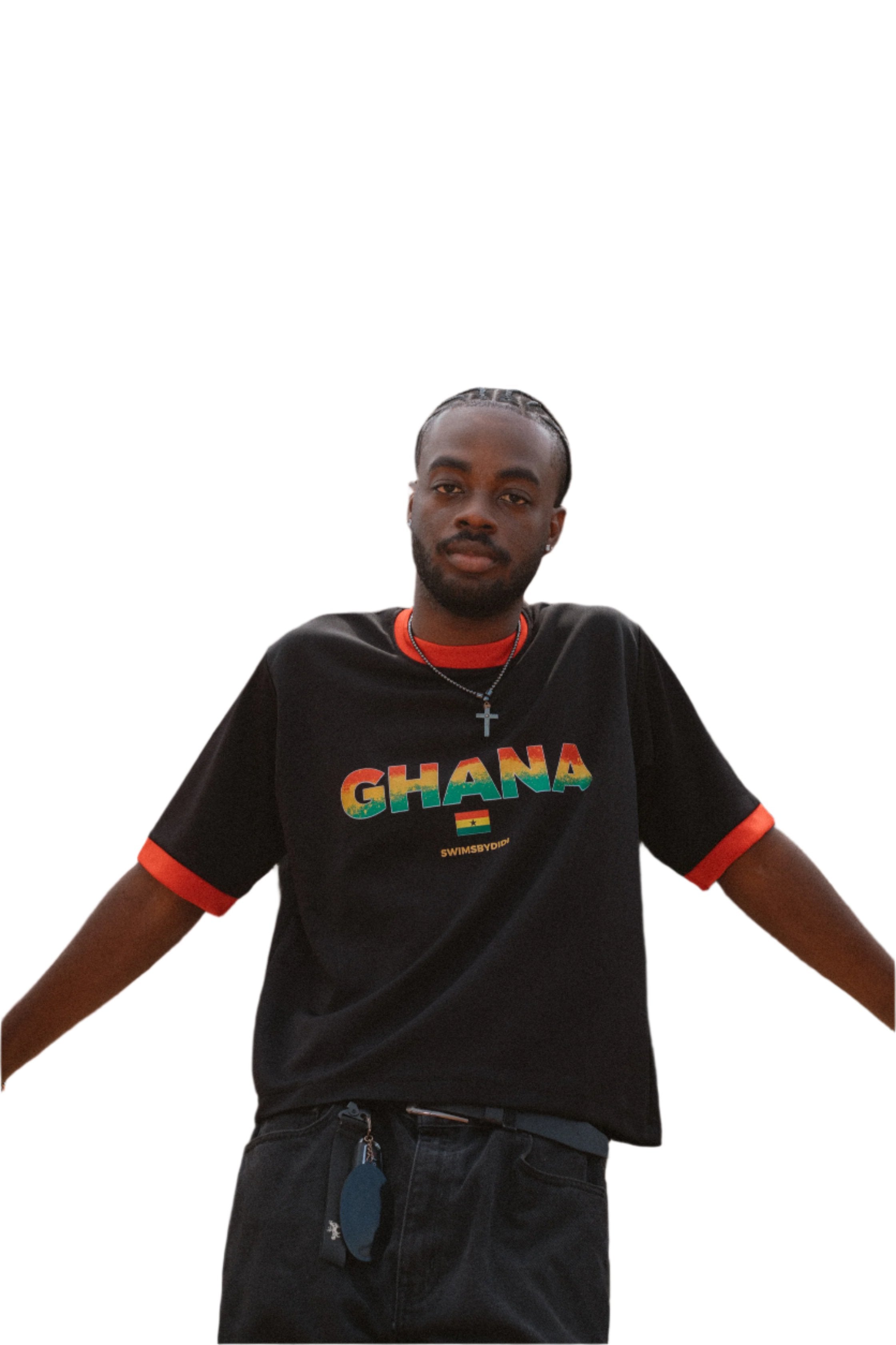 Black Ghana Man Oversized Tee – Comfortable, Size-Inclusive T-Shirt Celebrating Ghana